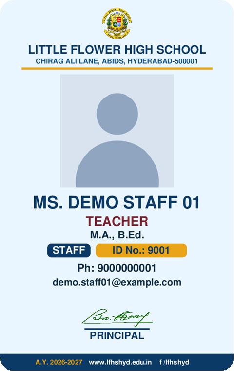 Sample staff ID card