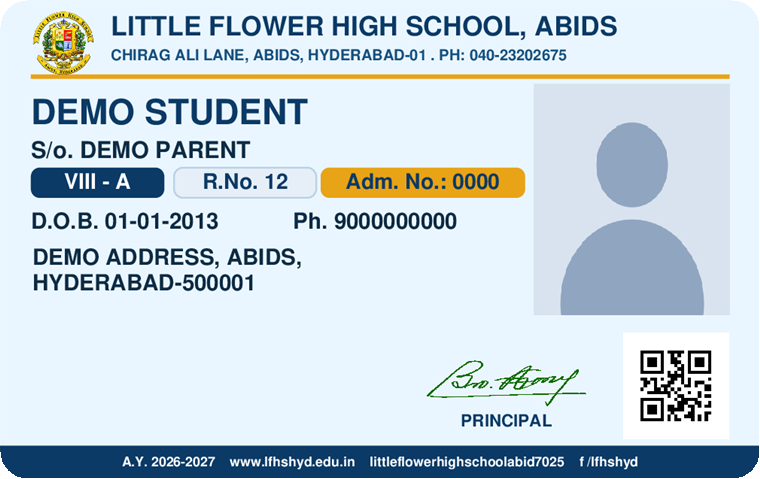 Sample student ID card